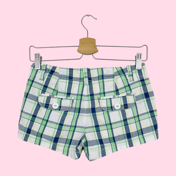 Y2K PLAID MICRO MINI SHORTS (00)