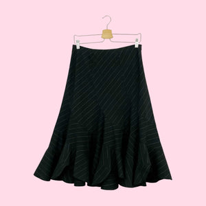BLACK + PINK PINSTRIPE PANELED MIDI SKIRT (8)