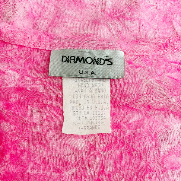 PINK TIE DYE MESH GLITTER DOT TOP (M)