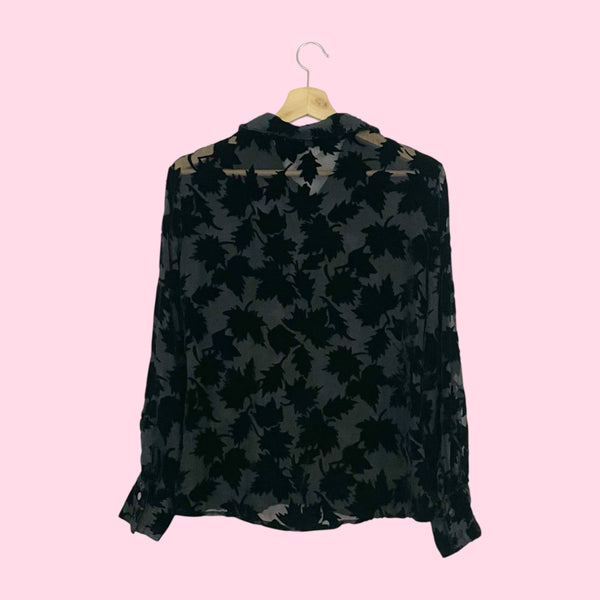 BLACK VELVET BURNOUT BLOUSE (S)