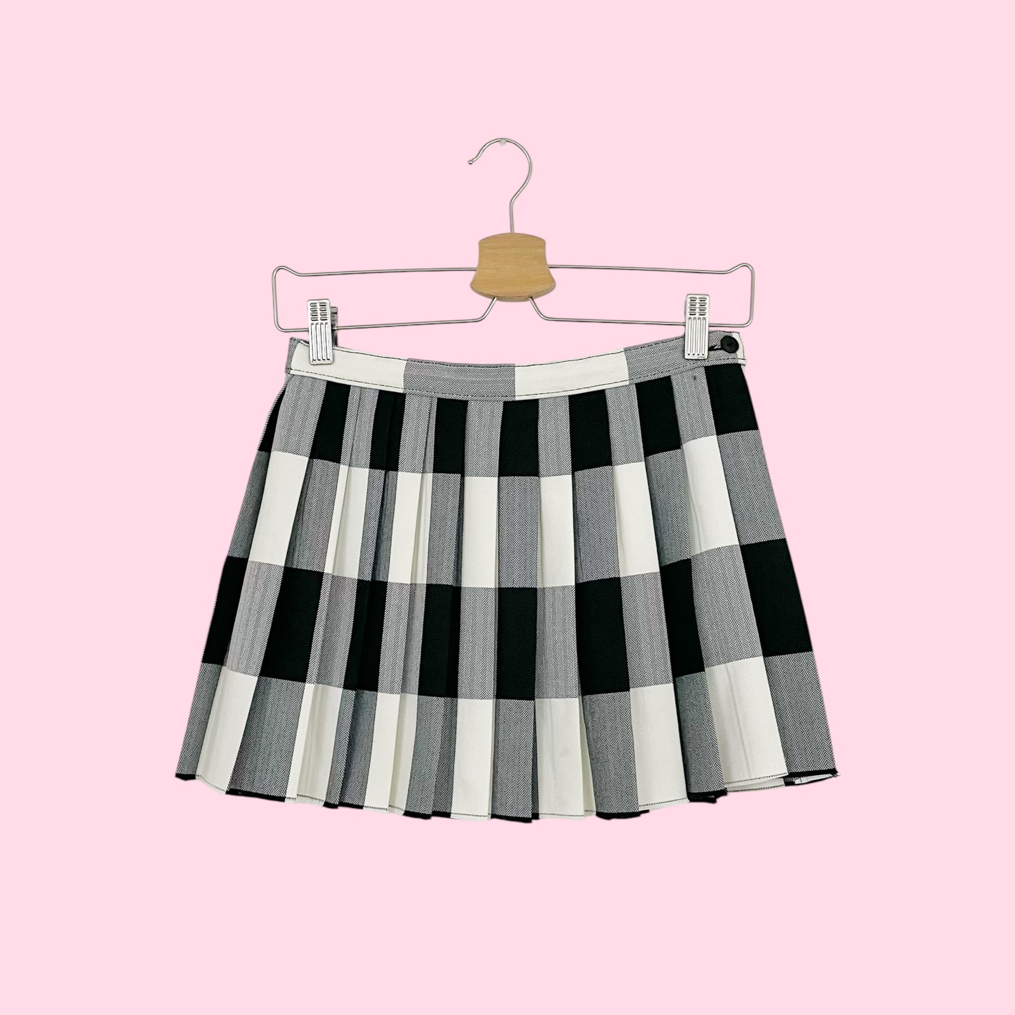 GINGHAM PLEATED MINI SKIRT (25/26)