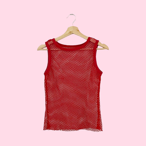 RED FISHNET TANK (S)