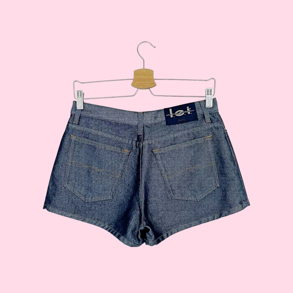 LEI METALLIC DARK DENIM SHORTS (7)