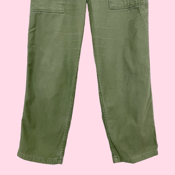 60S OG-107 GREEN MILITARY FATIGUE PANTS (28)