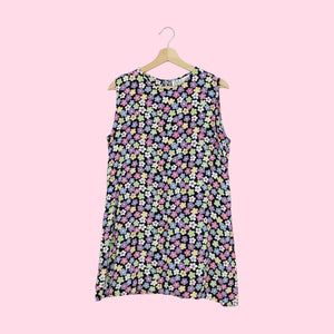 NAVY FLORAL MINI SHIFT DRESS (L)