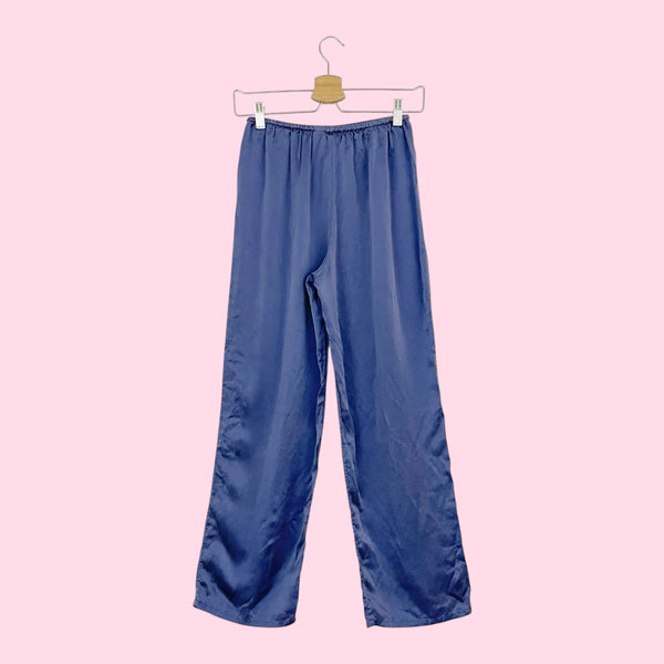 VICTORIA'S SECRET BLUE SILK PAJAMA PANTS (XS)