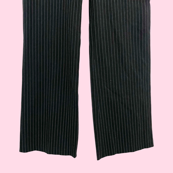 Y2K Black + White Pinstripe Office Pants (8)