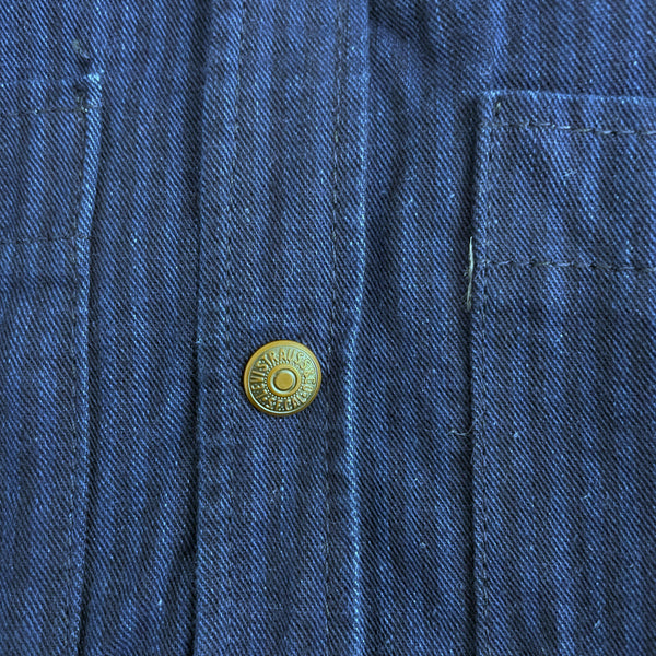 LEVI'S BLUE STRIPED DENIM DUSTER JACKET (M/L)