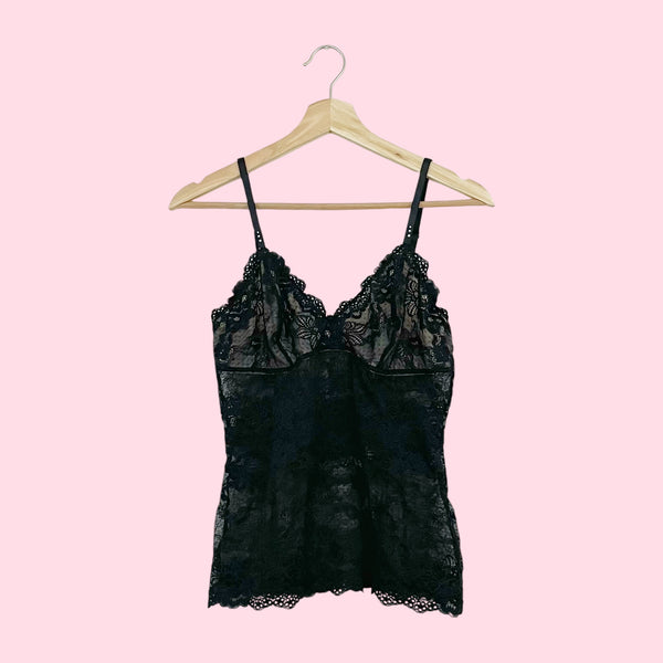 BLACK LACE CAMI (M)