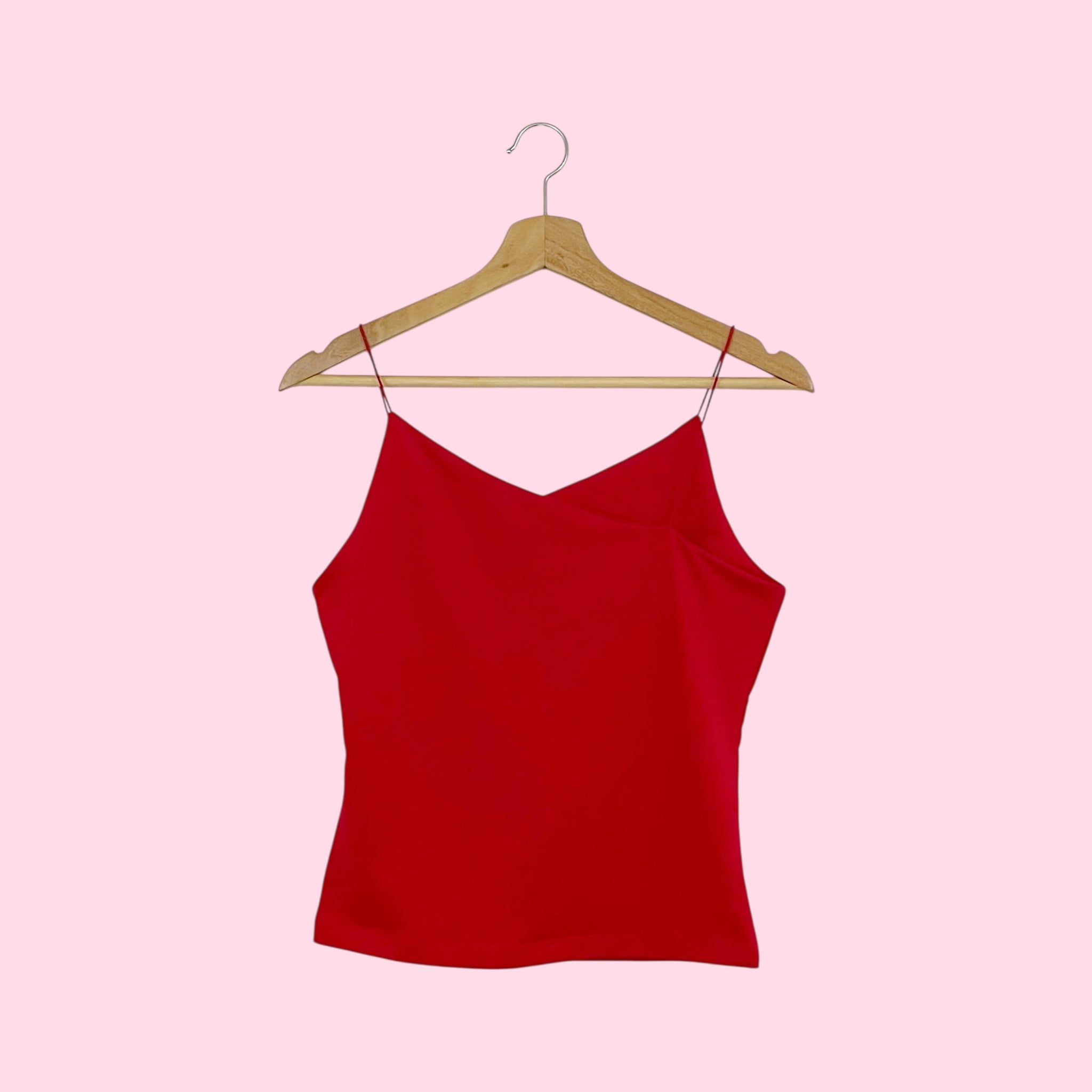Y2K RED ASYMMETRICAL TANK TOP (M)