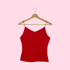 Y2K RED ASYMMETRICAL TANK TOP (M)