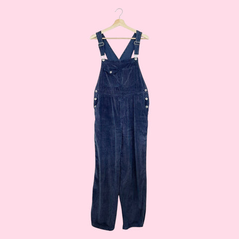 BLUE CORDUROY OVERALLS (M)