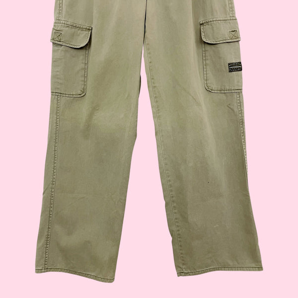 GREEN CARGO DRAWSTRING PANTS (M)