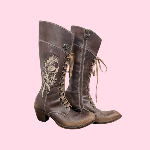 SIREN BY MARK NASON EMBROIDERED LEATHER BOOTS (7)