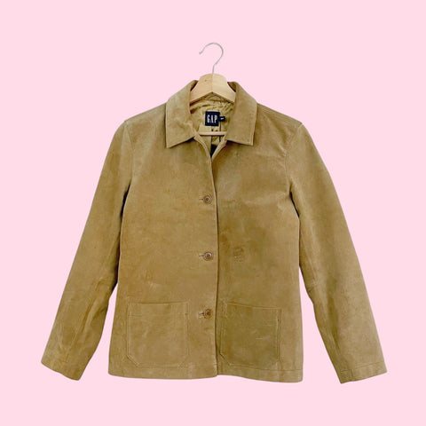 Y2K GAP TAN SUEDE JACKET (XS)