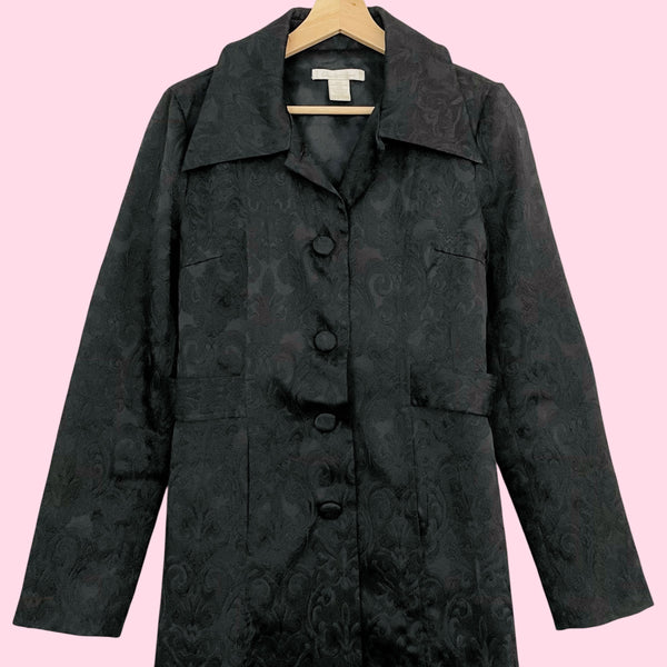 Y2K BLACK BROCADE JACKET (S)