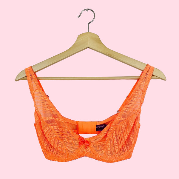 L'AGENT AGENT PROVOCATEUR ESMA HIGH APEX NEON ORANGE LACE BRA (32E)