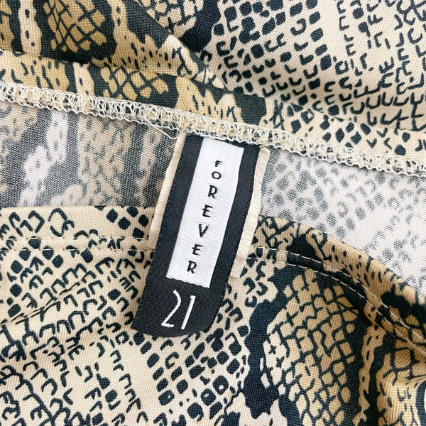SNAKE PRINT MIDI SKIRT W/ SIDE SLITS (S)