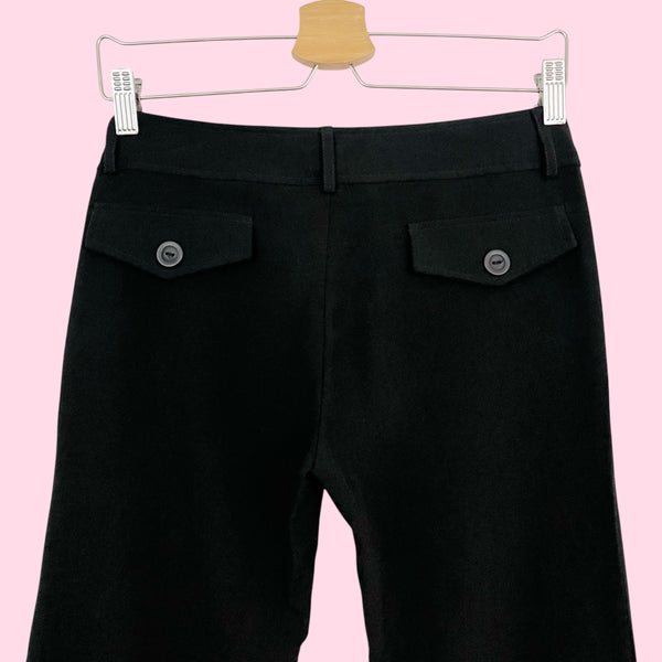 BLACK LOW RISE OFFICE PANTS (S)