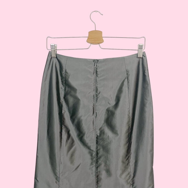 BEBE SILVER SILK MERMAID SKIRT (2/4)