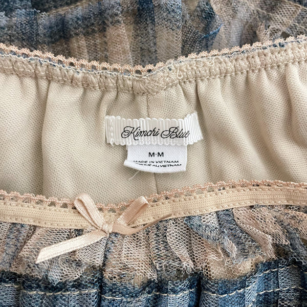 Uo Plaid Mesh Bloomer Shorts (S/M)