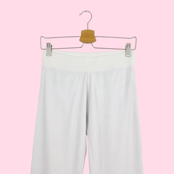 BCBG WHITE TERRY CLOTH TRACK PANTS (S)