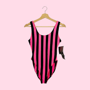 NEON STRIPED COTTON BODYSUIT (M)