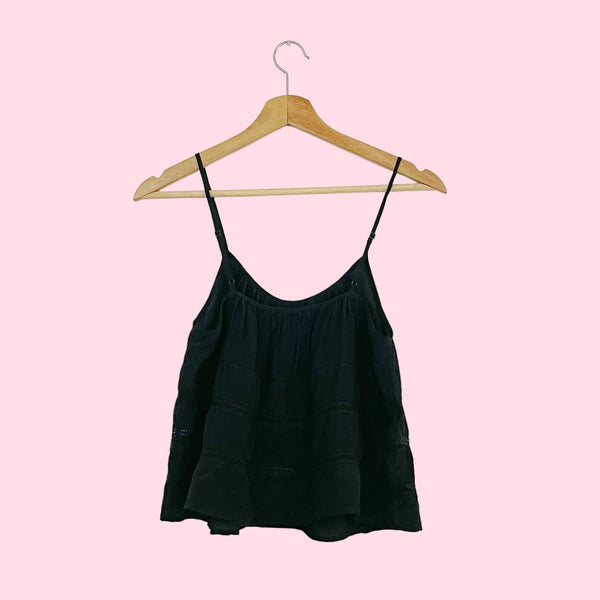 WILFRED BLACK SILK TANK TOP (XS)