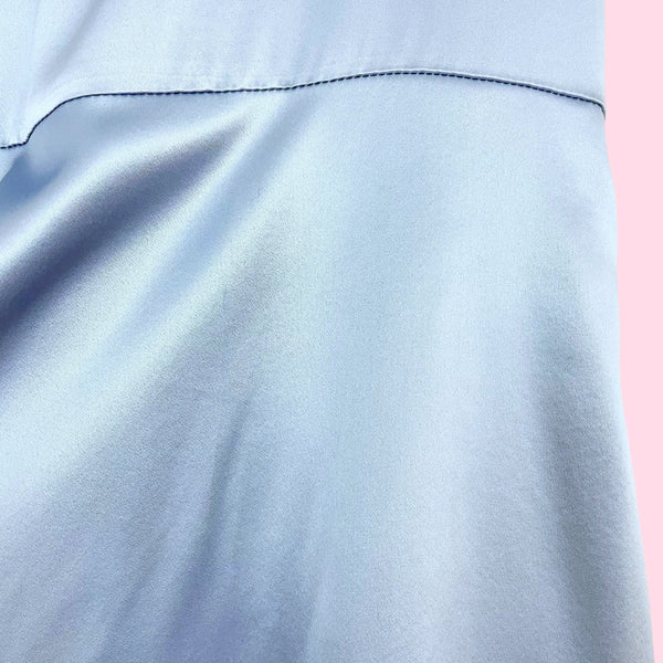 BLUE SILK MIDI SKIRT (10/12)