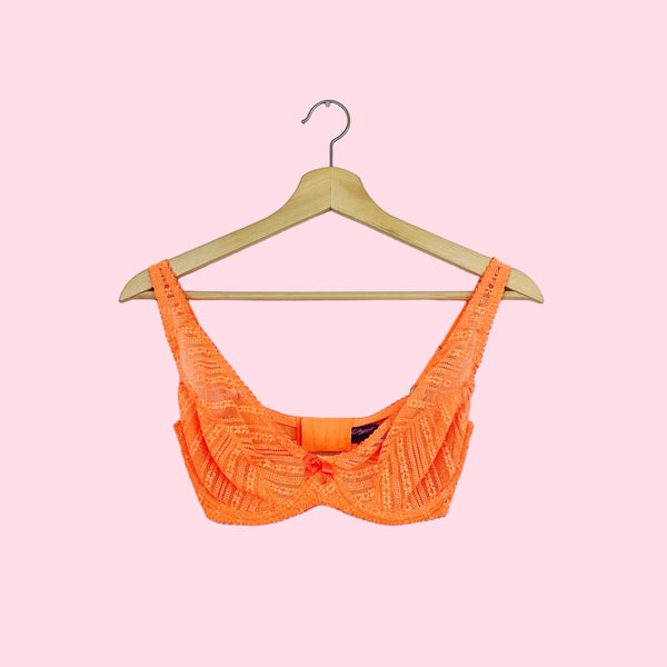 L'AGENT AGENT PROVOCATEUR ESMA HIGH APEX NEON ORANGE LACE BRA (32E)