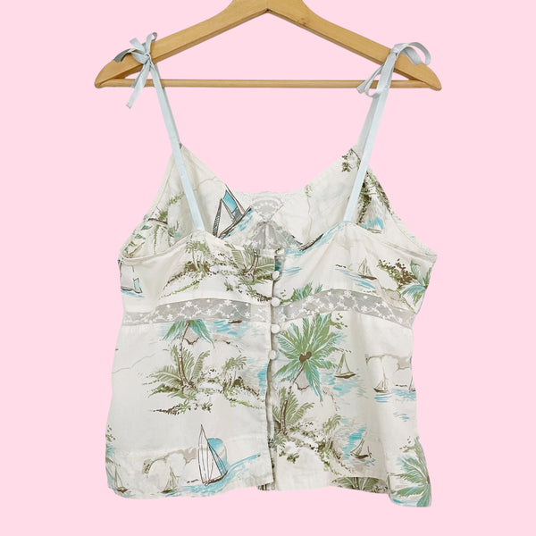 TROPICAL PRINT COTTON TANK (L)
