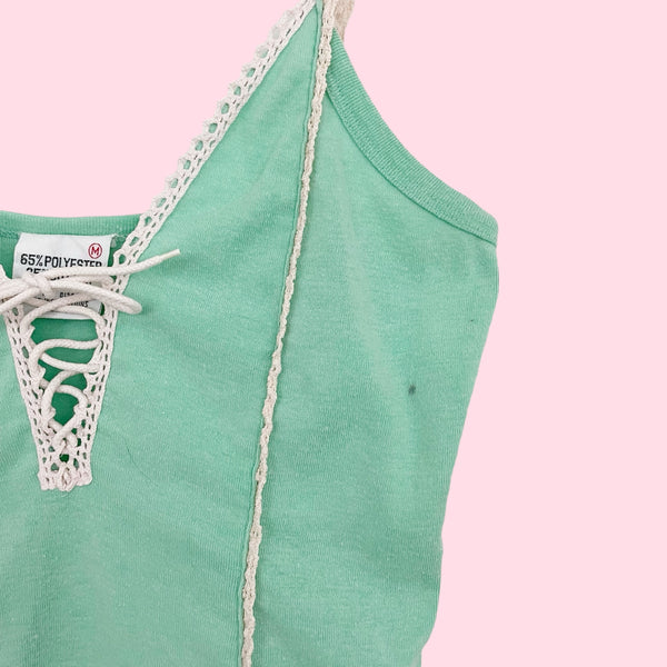 70S MINT LACE UP TANK (S/M)