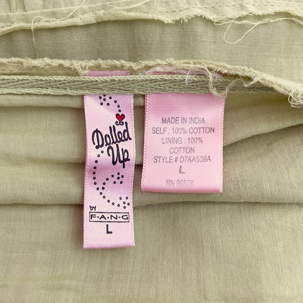 Light Green Floral Tiered Prairie Skirt (M)