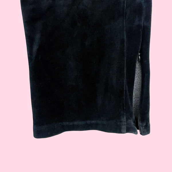 C&C CALIFORNIA BLACK VELOUR TRACK PANTS (XS)