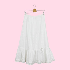 WHITE EYELET PRAIRIE SKIRT (L/XL)