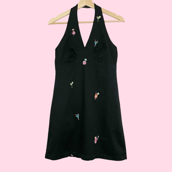 COCKTAIL EMBROIDERED HALTER MINI DRESS (4)