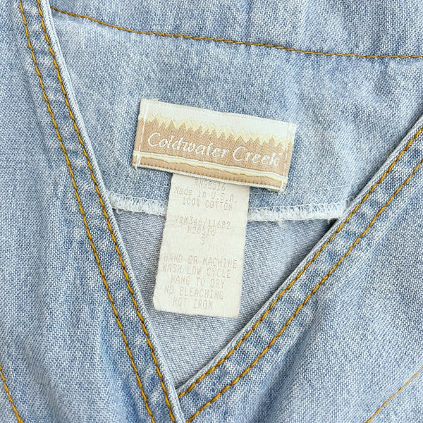 DENIM TOGGLE KNOT BLOUSE (S)