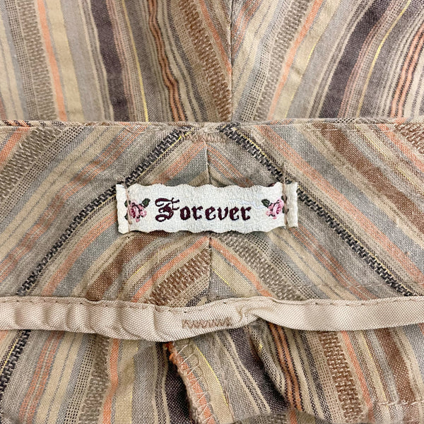 TAN STRIPED LOW RISE SHORTS (XS)