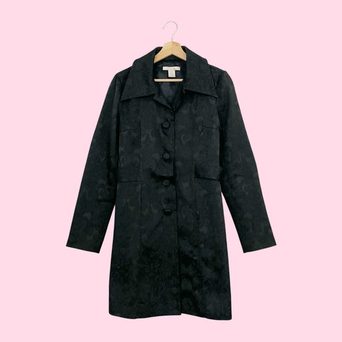 Y2K BLACK BROCADE JACKET (S)