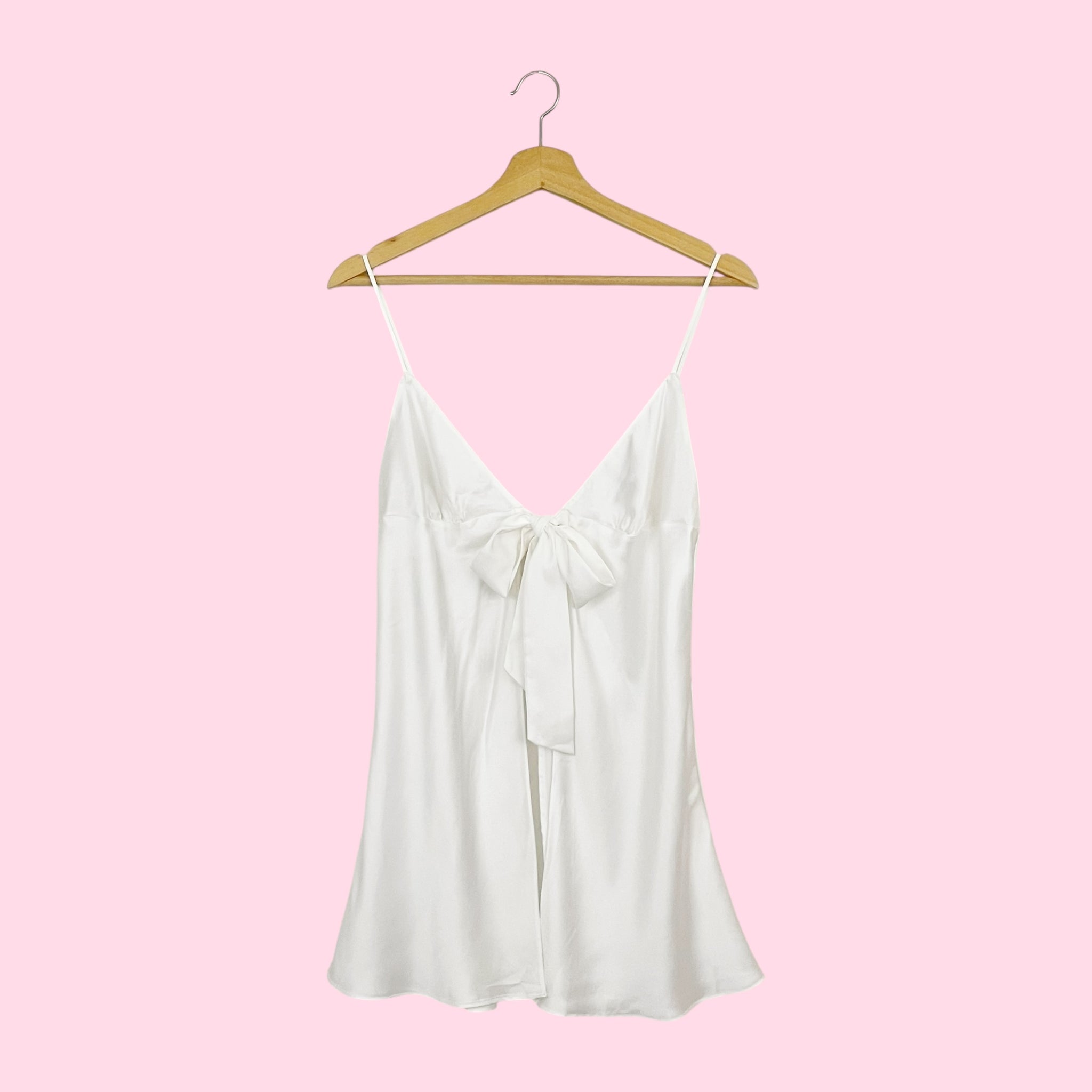 VICTORIA'S SECRET WHITE OPEN TIE FRONT BABYDOLL (M)
