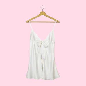VICTORIA'S SECRET WHITE OPEN TIE FRONT BABYDOLL (M)