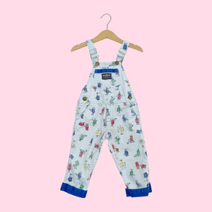 90S OSHKOSH B'GOSH THUMBPRINT OVERALLS (2T)
