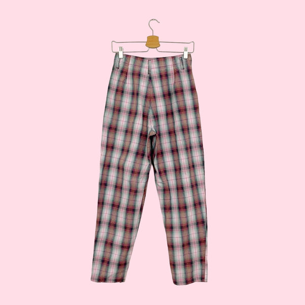 PLAID PLEATED COTTON TROUSERS (26)