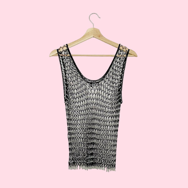 BEADED CROCHET TANK (S-L)