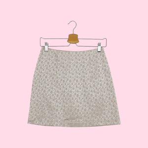 TAN TEXTURED FLORAL MINI SKIRT (26)