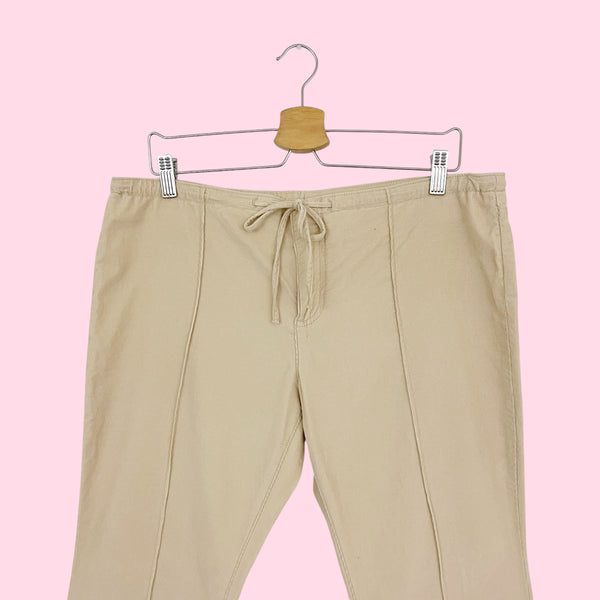 GUESS CORDUROY LOW RISE DRAWSTRING PANTS (L)