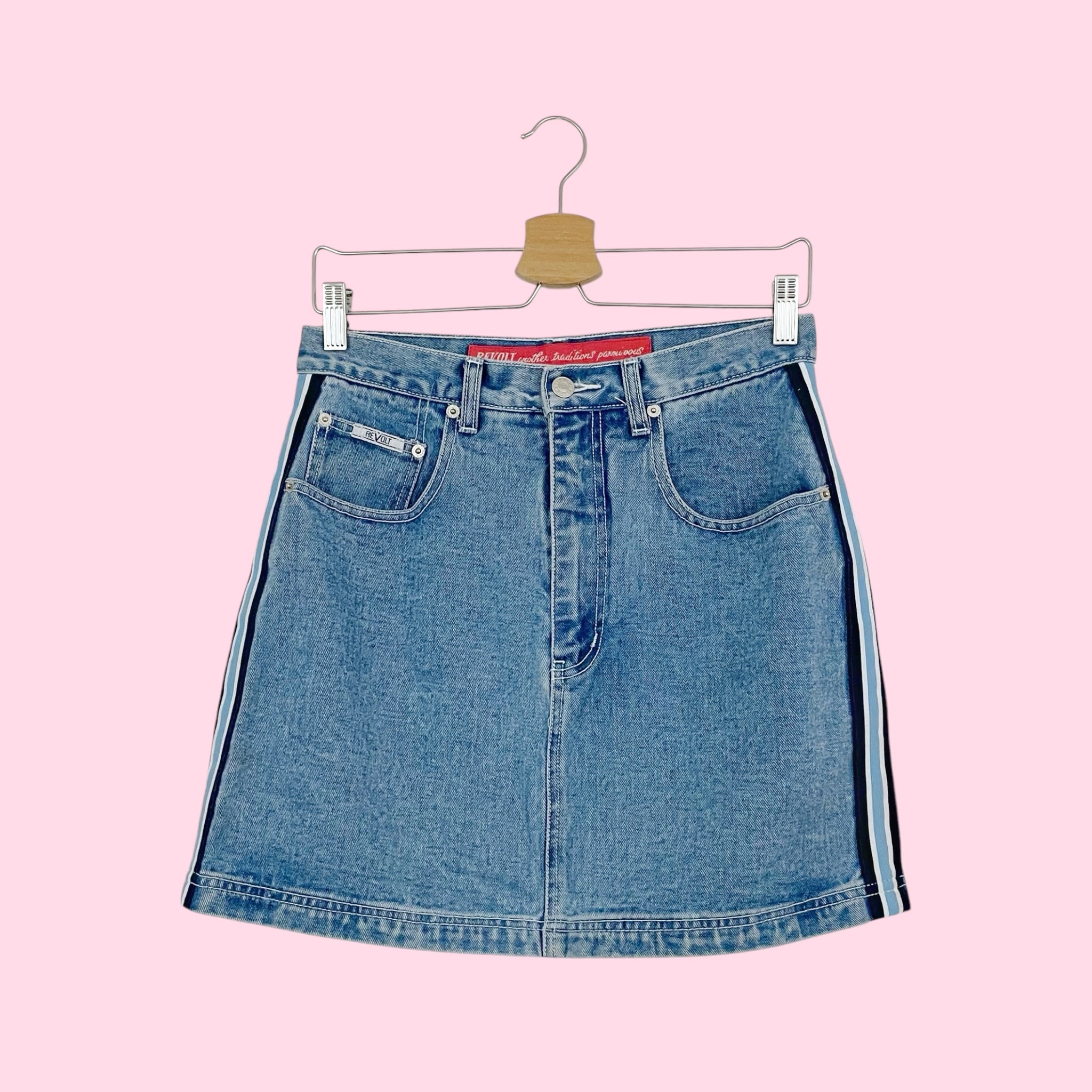 REVOLT STRIPED DENIM SKIRT (29)
