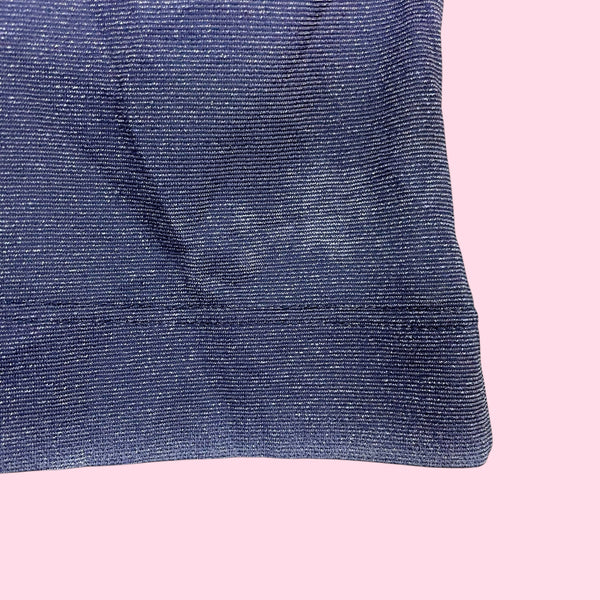 METALLIC BLUE COWL NECK TANK (S)