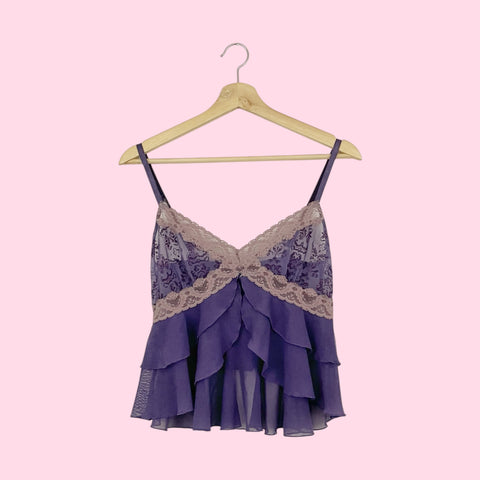 PURPLE MESH OPEN FRONT TOP (S)