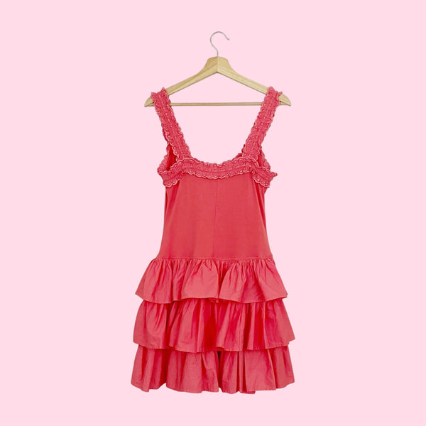 BETSEY JOHNSON CORAL RUFFLE DRESS (2)